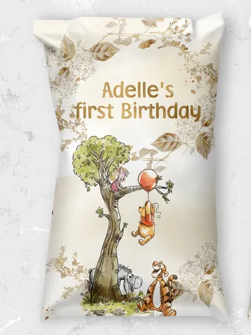 Editable Chips Bag Label Birthday Party; Winnie the Pooh 1st Birthday; Printable Chips Bag Potato Label; Winnie Pooh Party Decoration poom88 $3.00