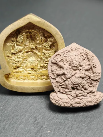 Mahakala Tsa Tsa Mold,Old Version 4.5cm Height,Gandhanra Unique Tibetan Buddha Tsha Tsha Mould For Making Clay Statue $129.99