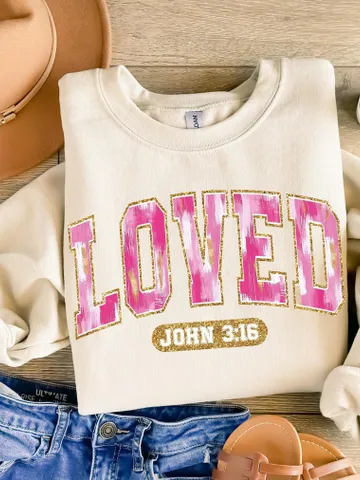 Christian Valentines Png, Loved John 3:16 Png, Bible Verse Png, XOXO Png, Brushstroke Valentine Png, Checkered Varsity Png, Digital File $3.34