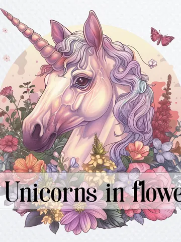 12 Unicorn in flowers Clipart, Unicorn Сlip Art, Cute Unicorn digital download, Flower Unicorn Png, sublimation Unicorn Png $2.64