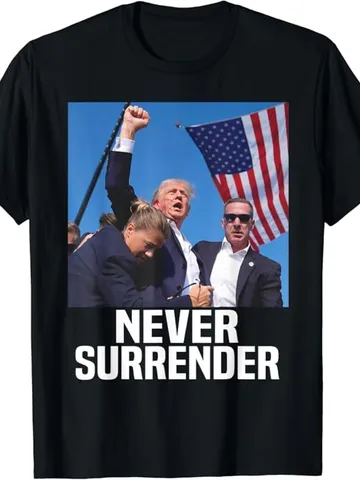 Trump Shot Never Surrender 2024 Shirt $27.00