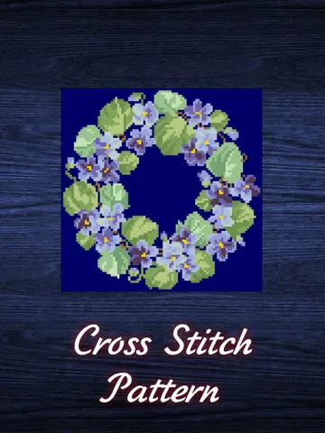 Antique Cross Stitch Pattern Flower Crown Antique Wreath Digital Download PDF $5.50