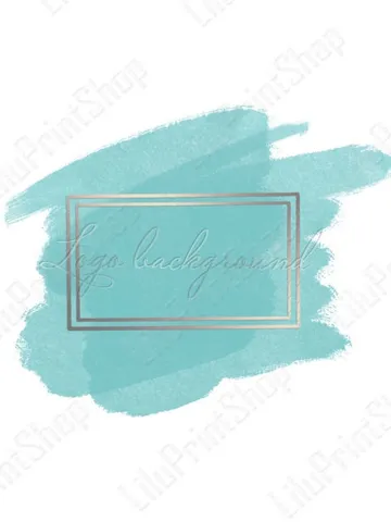 Turquoise Logo Background Png Watercolor Mint & gold logo with brush stroke design. Instant download $2.85