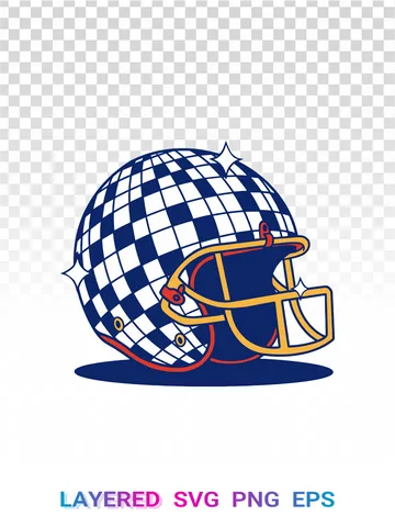🎉 Disco Football Helmet SVG PNG Transparent Cricut