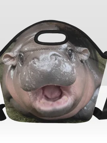 Moo Deng Neoprene Lunch Bag $36.00