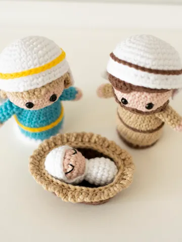 Christmas Nativity set gift idea for adults and children, crochet Nativity scene family decor for Catholic Christmas $53.00