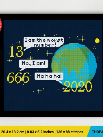 The Earth 2020 Year Cross stitch pattern | Embroidery Pattern | Instant Download | Embroidery Designs $5.37