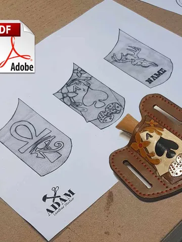Pancake sheath, Right or Left Hand Carry For Pocket Knife, with Leather tooling / carving Patterns / sheaths. PDF digital download. $13.00