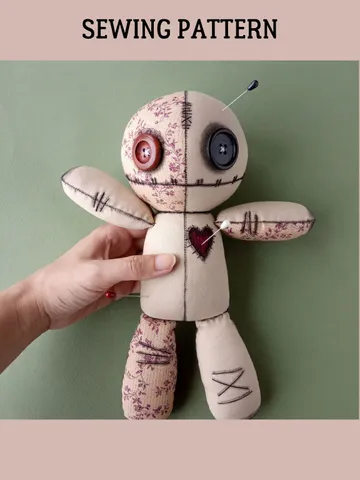 Voodoo Doll Pattern PDF (2 sizes) $9.50
