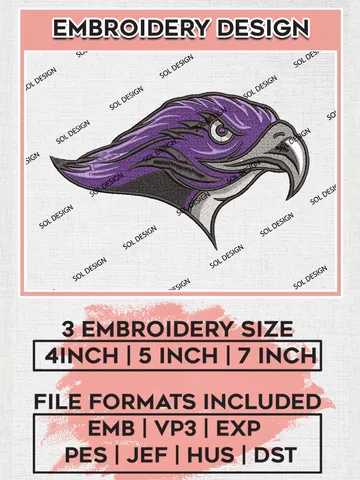 Stonehill Skyhawks Mascot Embroidery Designs, NCAA Logo Embroidery Files, NCAA Stonehill Skyhawks Logo, NCAA Embroidery Designs, Machine Embroidery Designs, Digital Download $6.99
