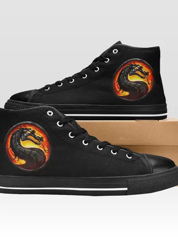 Mortal Kombat Shoes, High-Top Sneakers, Handmade Footwear $59.97