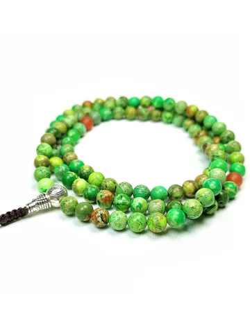 Gandhanra Unique Tibetan Siliceous Rock Beads Mala,6mm Prayer Beads for Women,27.6" Length $49.99