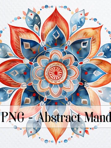 25 Abstract Mandala PNG Bundle, Spiritual Mandala Watercolor clipart for sublimation pack, Digital download, Paper craft, junk journal $2.64