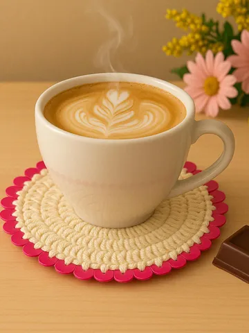 Round Crochet Sequin Coaster DIY Pattern, Glam Handmade Mug Rug Tutorial, Sparkle Yarn Drink Mat DIY, Glitter Coffee Coaster Guide