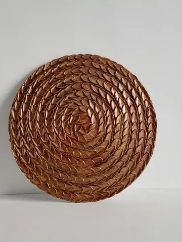 Bronze texture wall art 30 cm, Round wall decor, Abstract artwork, 3D Wall paint $90.00