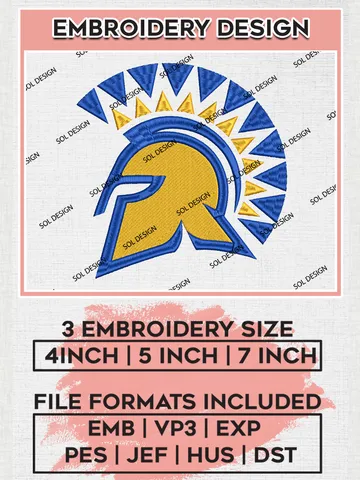 San José State Spartans Logo Machine Embroidery Design, NCAA San José State Spartans Embroidery Design Design files, NCAA Embroidery Designs, NCAA Machine Embroidery Designs, Digital Download $6.99
