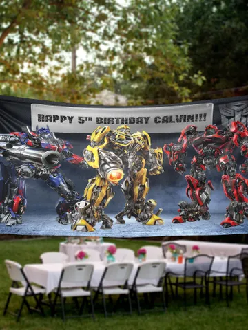 Transformers Birthday Banner Personalized Party Backdrop Decoration ikban136 $52.99
