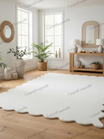 Scalloped Area Rug | Modern Abstract Rug, Home rug, Living room rug, Dining decor, Bedroom rug, Custom Rug, 3x5, 4x6, 5x7, 8x10, 9x12, 10x14 $233.80