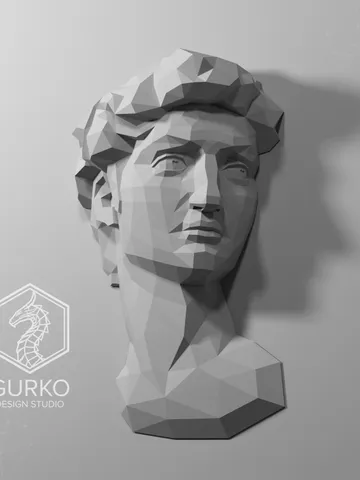 David Papercraft, Digital Template, PDF Download, Gurko, 3D Low Poly, Pepakura, DIY Origami Sculpture, Paper Decor, DIY Gift $28.00