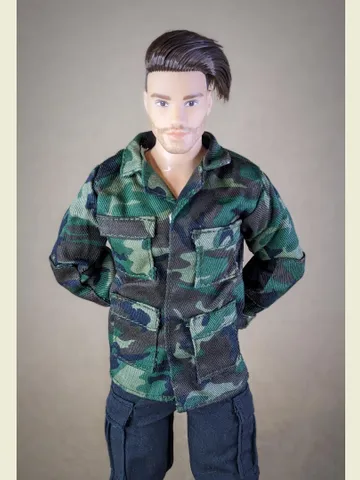 Military-style camo jacket for 12-inch fashion male dolls $24.00