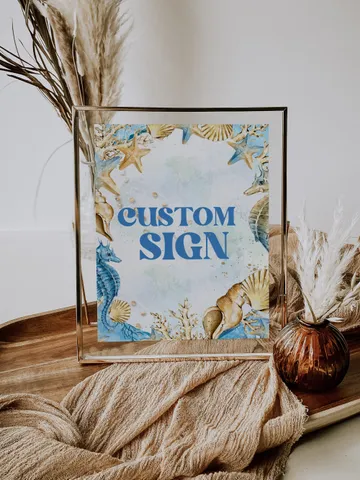 Editable Custom Sign ONEder the Sea First Birthday Invitation; Under the Sea Party; Ocean Party Birthday Template Instant Download; SE1 $11.62
