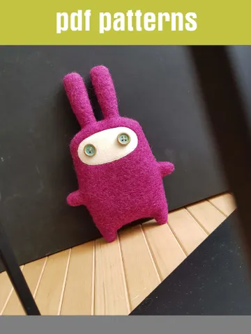 Little pink Rabbit sewing pattern PDF tutorial in English, bunny doll pattern, stuffed animal sewing diy $5.99