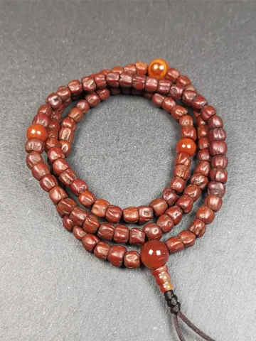 Gandhanra Old 108 Tibetan Cypress Seed Beads Mala,Prayer Beads Necklace for Meditation,Diameter 0.26", Circumference 25" $109.99