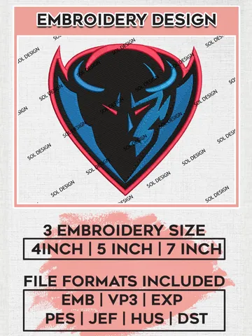 DePaul Blue Demons Mascot Logo Machine Embroidery Design, NCAA DePaul Blue Demons Embroidery Design Design files, NCAA Embroidery Designs, NCAA Machine Embroidery Designs, Digital Download $6.99
