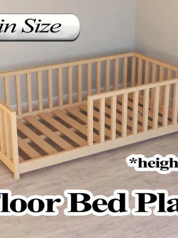 Montessori Floor Bed Plan, Twin Size, PDF, DIY $14.95