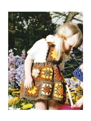 Girl dress pattern, granny squares dress , girl crochet dress 1-2, 3-4, 5-6 years pdf instant download $5.56