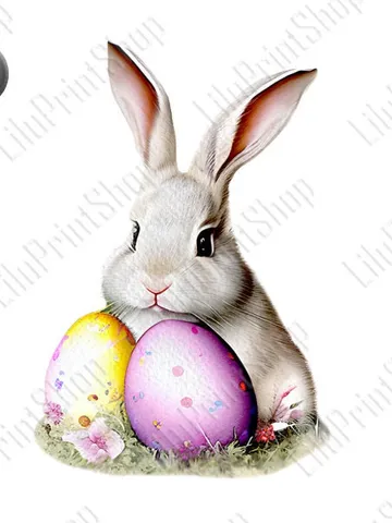 Easter Bunny with eggs overlay Clipart PNG Easter bunny Sublimation PNG Spring Rabbit Clipart Easter Rabbit with eggs png Easter png $2.71