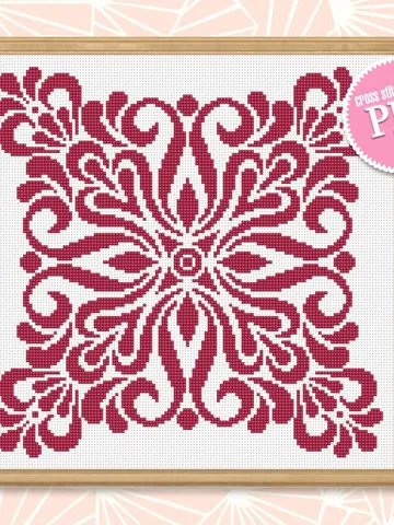 Square mandala cross stitch pattern PDF download Flower mandala ornament cross stitch chart, Mandala pattern digital PDF, Home decor #M144 $4.60