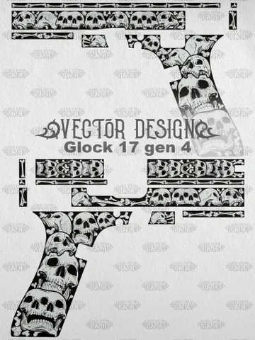 VECTOR DESIGN Glock 17 gen 4 Skulls and bones $130.00