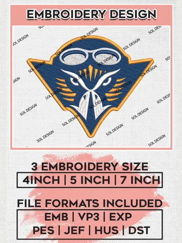 UT Martin Skyhawks Mascot Embroidery Designs, NCAA Logo Embroidery Files, NCAA UT Martin Skyhawks Logo, NCAA Embroidery Designs, Machine Embroidery Designs, Digital Download $6.99