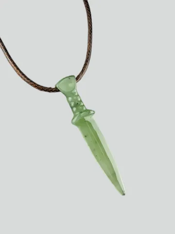 Elven sword pendant of green jade. $185.00