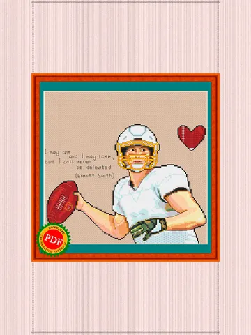 American Football Cross Stitch Pattern | Football Player $4.50