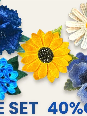 Set of flowers Brooch FSL (40% discount) Machine embroidery design Digital embroidery pattern Free standing lace flower file $21.94