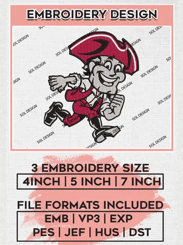 Massachusetts Minutemen Mascot Embroidery Designs, NCAA Logo Embroidery Files, NCAA Massachusetts Minutemen Logo, NCAA Embroidery Designs, Machine Embroidery Designs, Digital Download $6.99