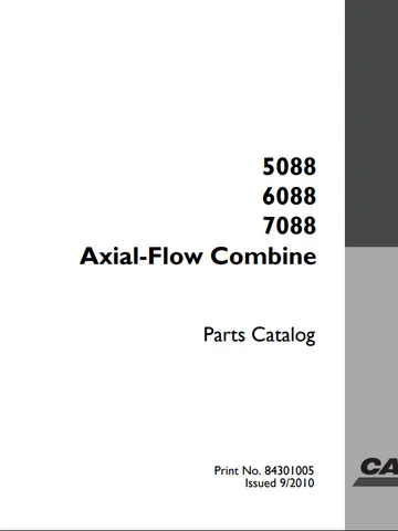 Case IH 5088, 6088, 7088 Axial Flow Combine Repair Parts Manual $19.99