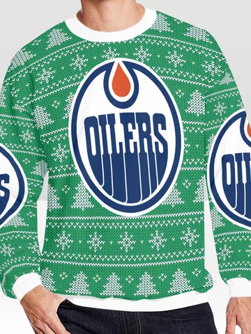 Edmonton Oilers Ugly Christmas Sweater, Christmas Sweatshirt $60.00