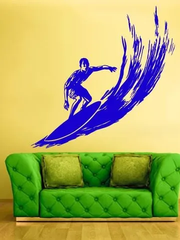 Surfer Wall decal Ocean beach decor Sticker z513 $23.99