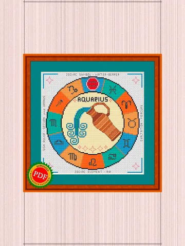 Aquarius Cross Stitch Pattern | Aquarius Zodiac Sign $4.00