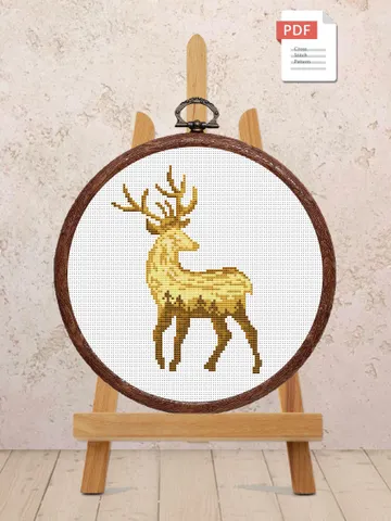 Deer Cross Stitch Pattern, Animal Cross Stitch, Embroidery Deer, Watercolor Deer Silhouette Cross Stitch, Modern Cross Stitch #anm026 $4.00