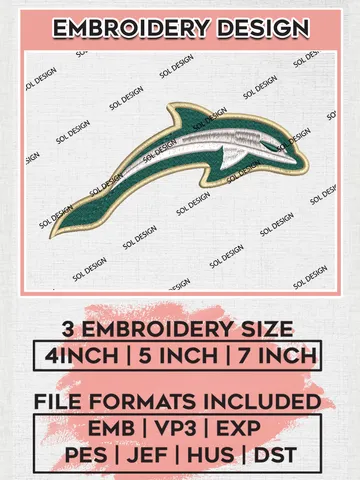 Jacksonville Dolphins Embroidery Designs, NCAA Logo Embroidery Files, NCAA Jacksonville Dolphins Logo, NCAA Embroidery Designs, Machine Embroidery Designs, Digital Download $6.99