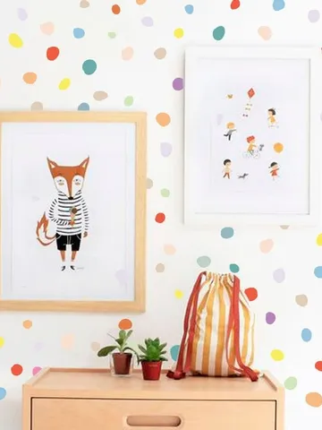 Polka Dot Wall Decals - Hand Drawn Polka Dot, Multi color Polka Dot, Irregular Dot , Nursery Decals, Confetti Decals, Modern Wall Decals h3 $28.63