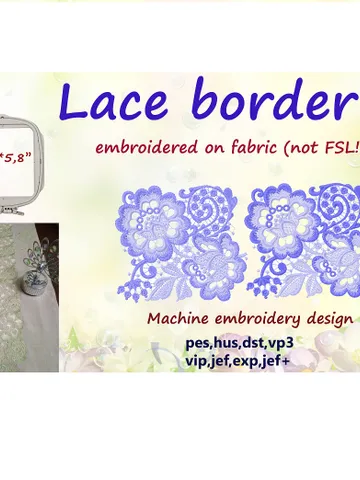 Lace Border Set 5x7 not FSL   Embroidery Design $12.00