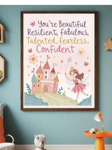 Princess Motivational Kids Poster $5.00