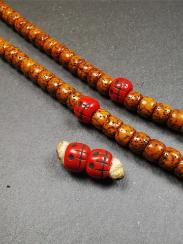 Gandhanra Old Plastic Skull Master Beads,Marker Beads for Mala Necklace,Prayer Beads Accessories,0.4" × 0.3" $15.99
