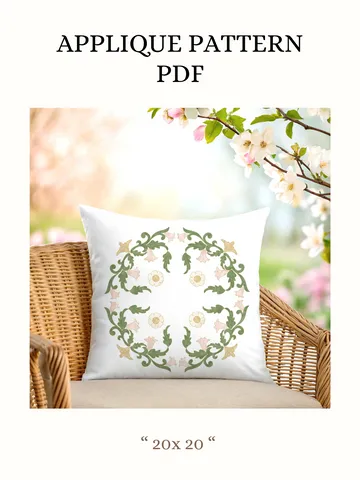 Floral Wreath Applique Quilt Pattern PDF $10.00