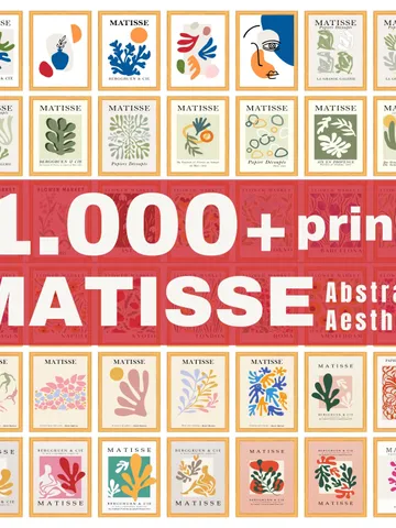Matisse Art Print Set of 1000+, Aesthetic Matisse Poster, Maximalist Art, Gallery Wall Set, Museum Exhibition Art, Matisse Digital Poster $5.63
